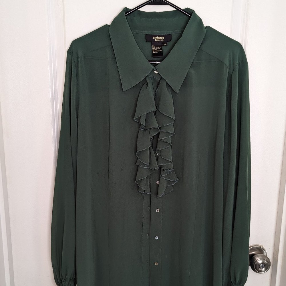 Women's sheer long sleeve blouse